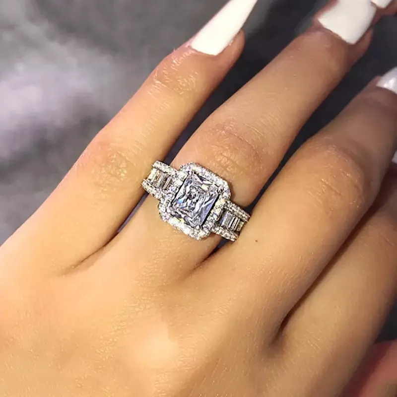 Diamond Ring | Womens Engagement Ring | Engagement Rings | Womens Rings | Emerald Engagement Ring | Womens Emerald Rings | Baguette Ring