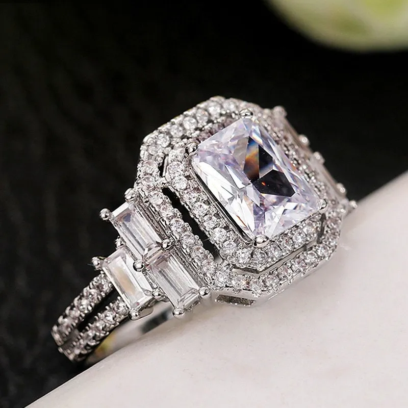 Diamond Ring | Womens Engagement Ring | Engagement Rings | Womens Rings | Emerald Engagement Ring | Womens Emerald Rings | Baguette Ring