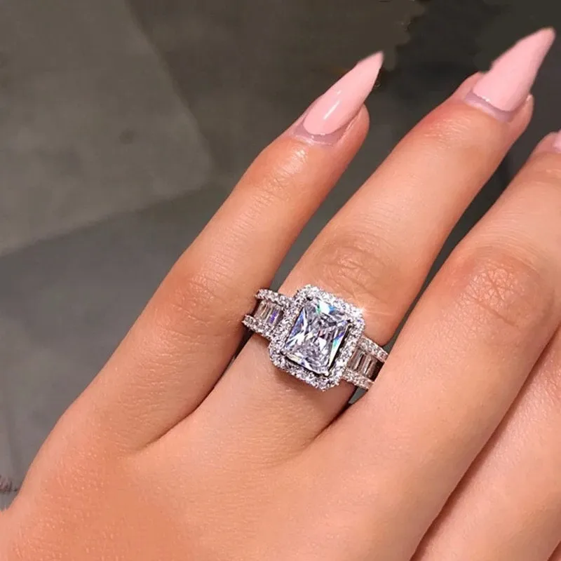 Diamond Ring | Womens Engagement Ring | Engagement Rings | Womens Rings | Emerald Engagement Ring | Womens Emerald Rings | Baguette Ring