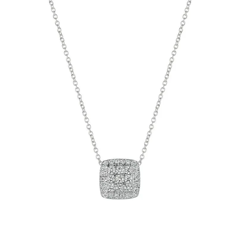 DIAMOND SQUARE NECKLACE 14K GOLD (1 CTW)