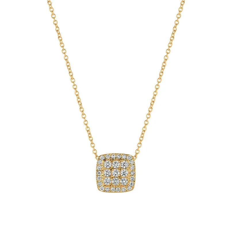 DIAMOND SQUARE NECKLACE 14K GOLD (1 CTW)