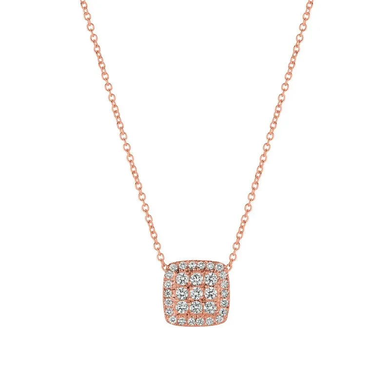 DIAMOND SQUARE NECKLACE 14K GOLD (1 CTW)