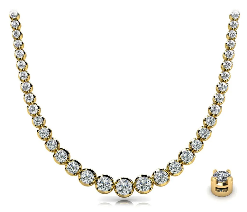 Diamond Strand Necklace In Lab-Grown Diamond  with 11.04 ct.(finished)