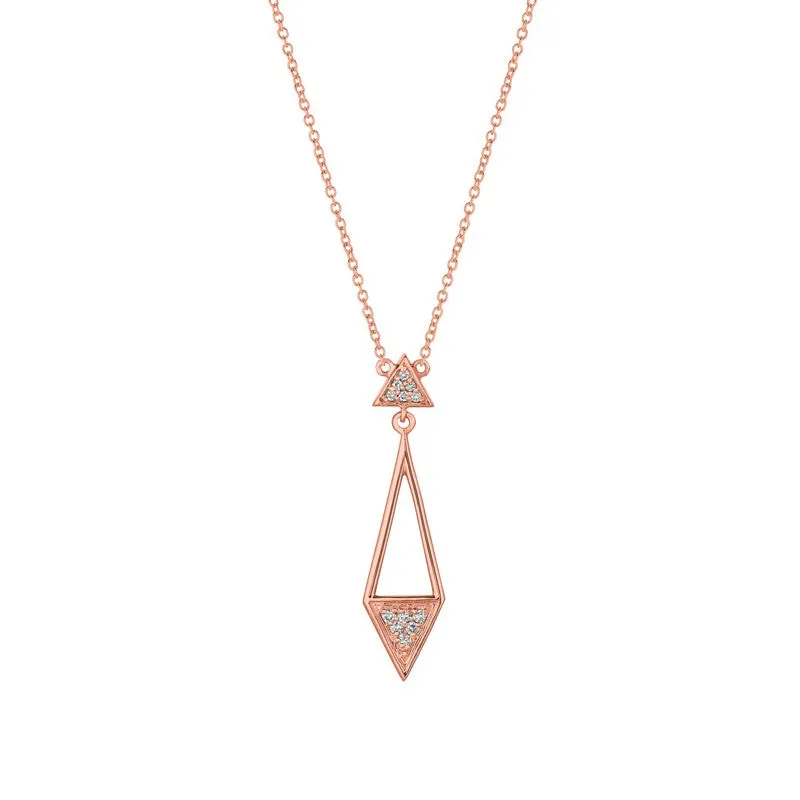 DIAMOND TRIANGLE DROP NECKLACE 14K GOLD (0.15 CTW)