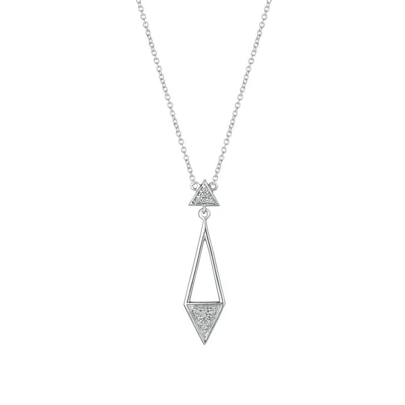 DIAMOND TRIANGLE DROP NECKLACE 14K GOLD (0.15 CTW)