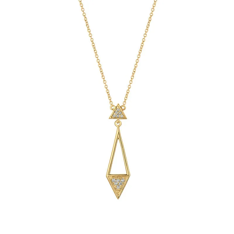 DIAMOND TRIANGLE DROP NECKLACE 14K GOLD (0.15 CTW)