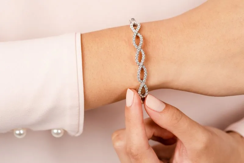 Diamond Woven Rope Bangle Diamond  with 2.11 ct.(finished) 2mm