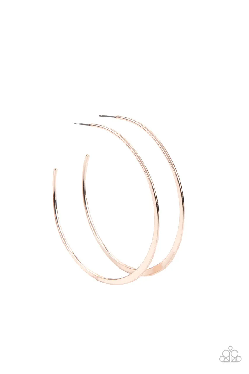Don't Lose Your Edge Rose Gold Paparazzi Earrings