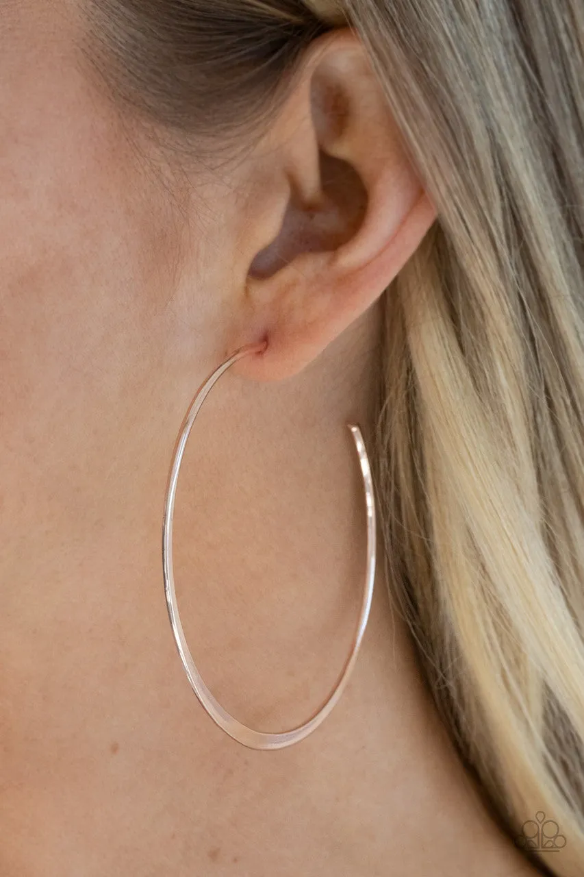 Don't Lose Your Edge Rose Gold Paparazzi Earrings
