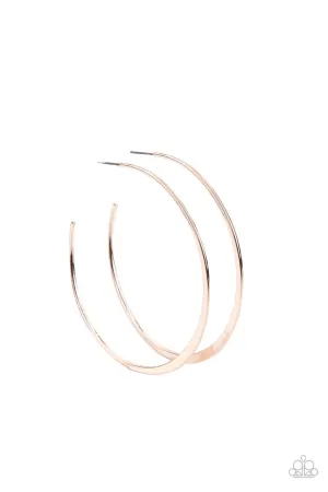 Don't Lose Your Edge Rose Gold Paparazzi Earrings