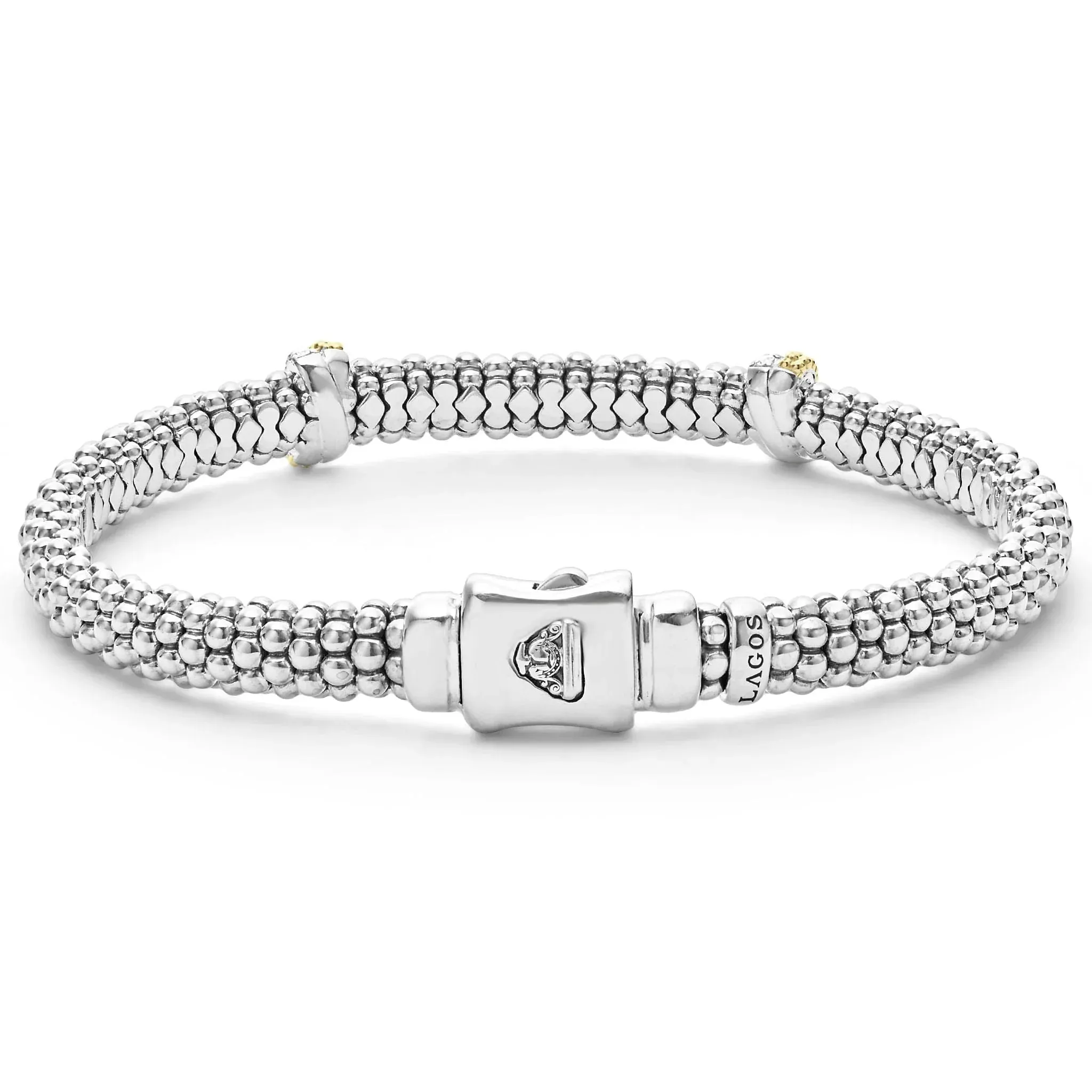 Double X Caviar Diamond Bracelet | 6mm