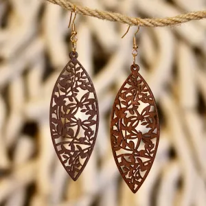 Dragonfly Filigree Wooden Earrings – Nature-Inspired & Elegant