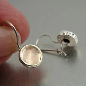 Earrings 9k Yellow Gold 925 Silver  Minimalist Brushed Hadar Designers  (I e206)