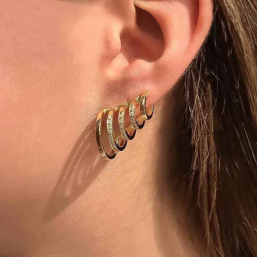 Echo Ear Hoops 18k gold & Diamonds