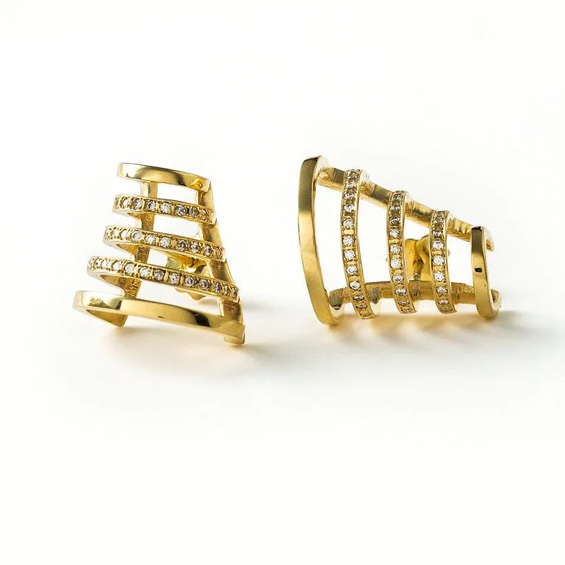 Echo Ear Hoops 18k gold & Diamonds