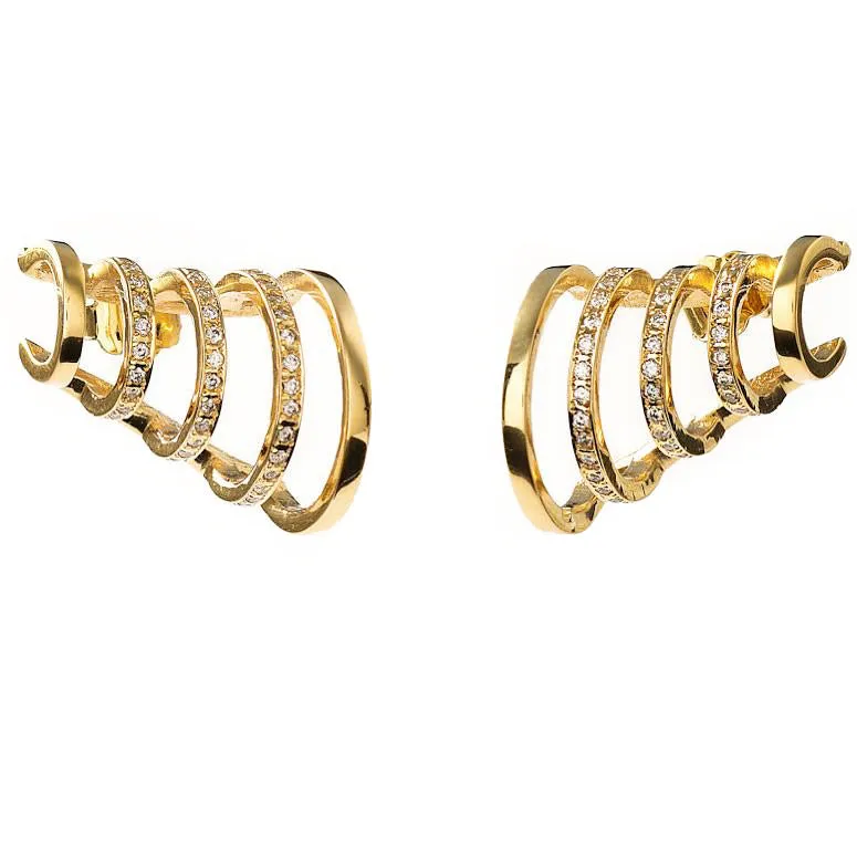 Echo Ear Hoops 18k gold & Diamonds