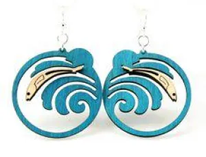 Eco-Friendly Grunion Run Wood Earrings - Hypoallergenic Silver Ear Wires - Made in USA