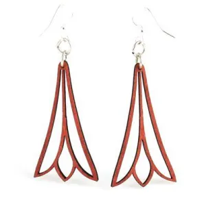 Eco-Friendly Trumpet Flower Earrings | Sustainable Wood | Hypoallergenic Ear Wires
