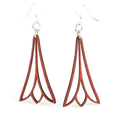 Eco-Friendly Trumpet Flower Earrings | Sustainable Wood | Hypoallergenic Ear Wires