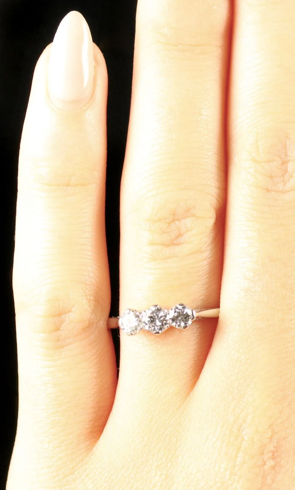 Edwardian Diamond Trilogy Platinum Ring Circa 1910 0.76Ct Engagement Ring