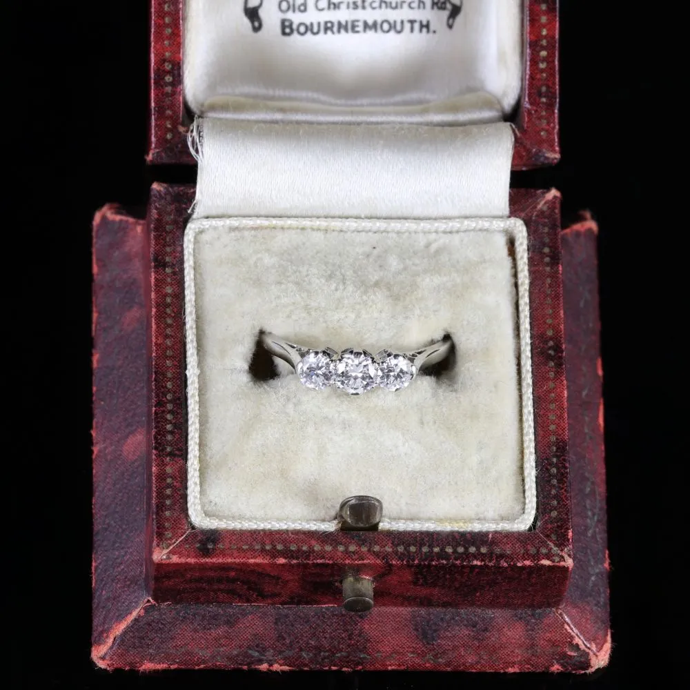 Edwardian Diamond Trilogy Platinum Ring Circa 1910 0.76Ct Engagement Ring