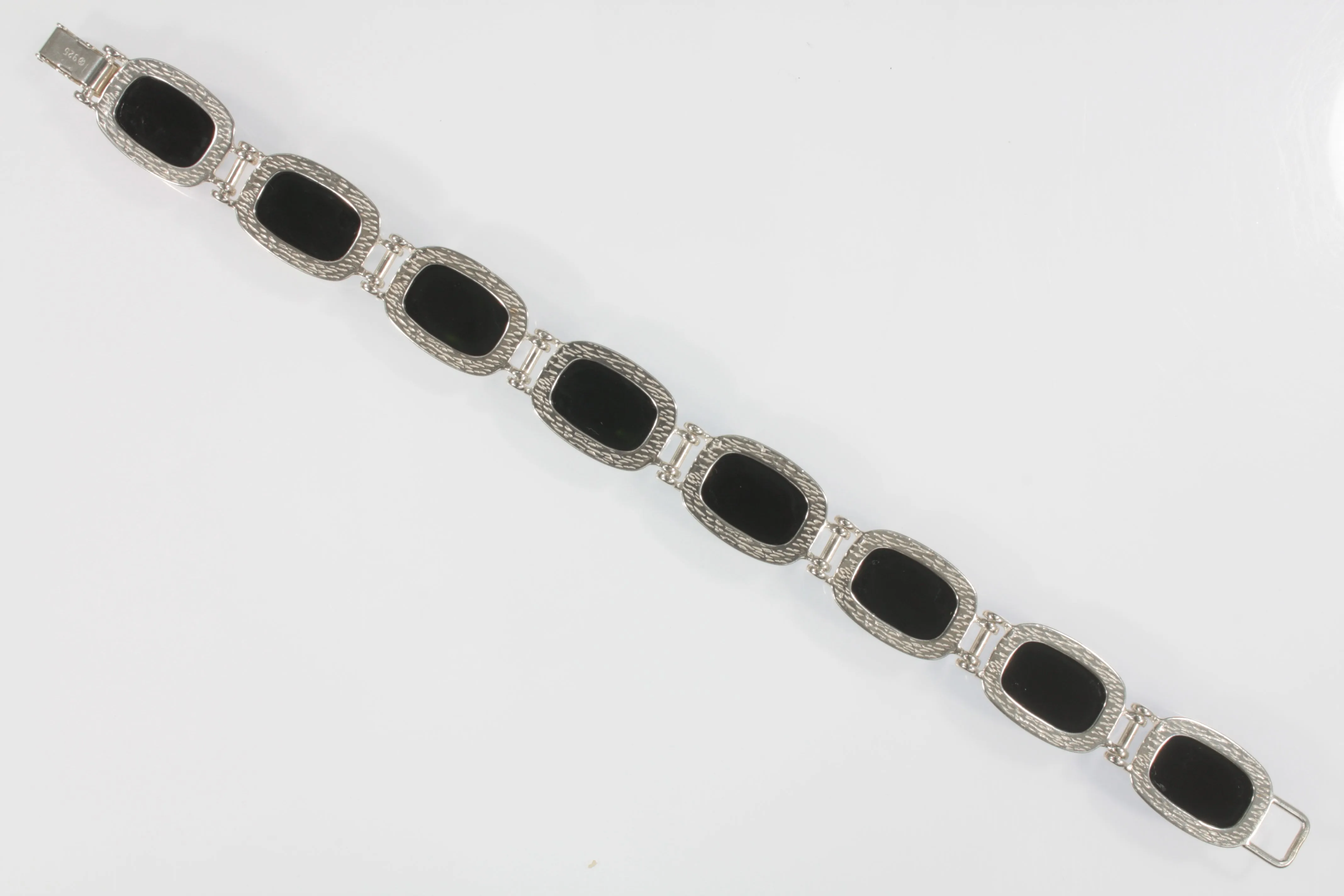Eight Stone Yellow Amber Statement Piece Sterling Silver Bracelet!