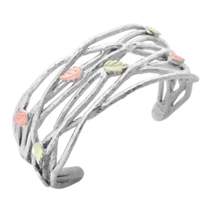 Elegant Vines - Sterling Silver Black Hills Gold Bracelet