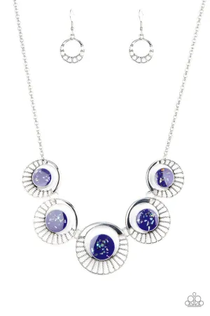 Elliptical Effervescence - Purple - Shell-Flecked Circular Frame Paparazzi Short Necklace