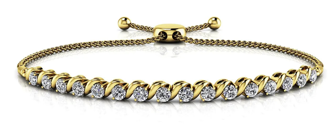 Embrace Adjustable Lab-Grown Diamond Bracelet with 0.90 ct.(finished) 2.5mm