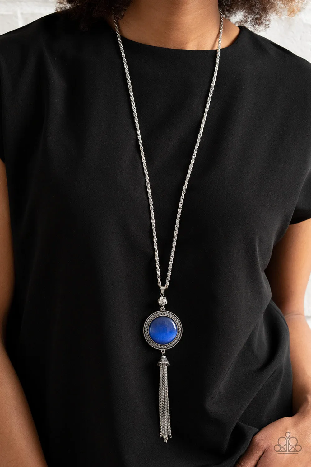 EMP - Silver Necklace with Blue Stone