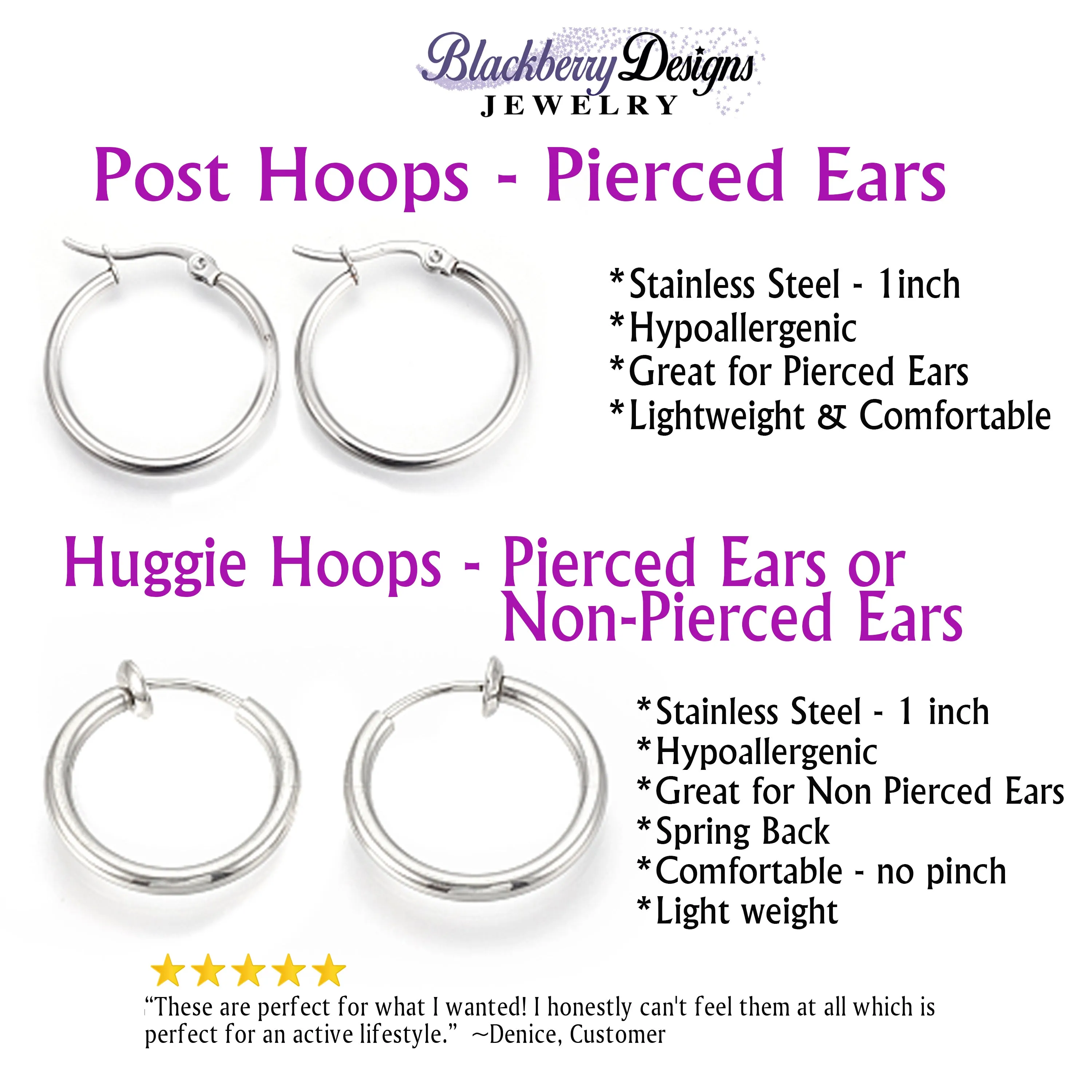 Engraved Hoop Earrings with Flamingo Charms