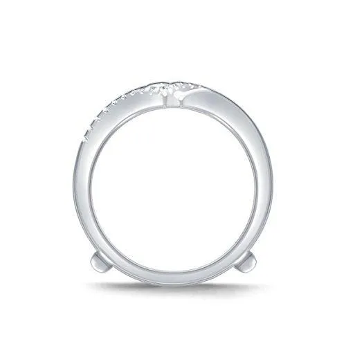 EternalDia 0.25 cttw V-Shape Diamond Contour Shape Enhancer Ring Guard In 10k White Gold (IJ/I2I3)