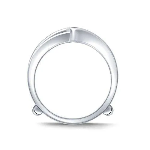 EternalDia 0.34 cttw Baguette & Round Diamond Contour Channel Set Enhancer Ring Guard In 10k White Gold (IJ/I2I3)