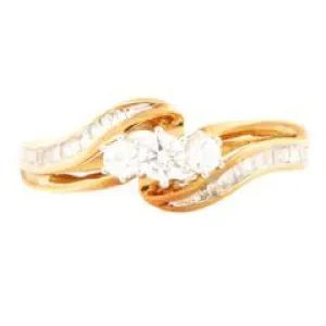 EternalDia 1/2 Carat T.W. Diamond 10kt Yellow Gold Three stone Ring