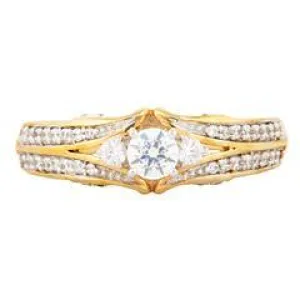 EternalDia 1/2Carat T.W. Diamond 10kt Yellow Gold Three Stone Engagement Ring