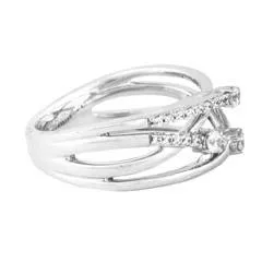 EternalDia 1/3 Carat T.W. Diamond 10kt Pink gold crossover Fashion Ring