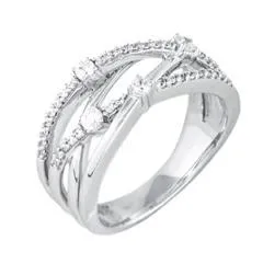 EternalDia 1/3 Carat T.W. Diamond 10kt Pink gold crossover Fashion Ring