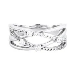 EternalDia 1/3 Carat T.W. Diamond 10kt Pink gold crossover Fashion Ring