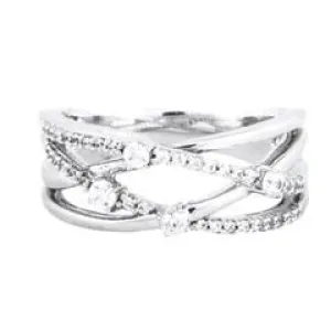 EternalDia 1/3 Carat T.W. Diamond 10kt Pink gold crossover Fashion Ring