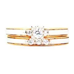 EternalDia 1/4 Carat T.W. Diamond Two tone 10kt Yellow & White Gold Bridal Set