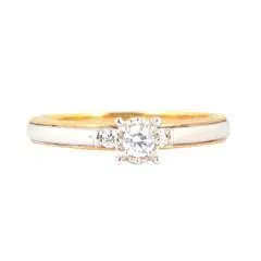 EternalDia 1/4 Carat T.W. Diamond Two tone 10kt Yellow & White Gold Bridal Set