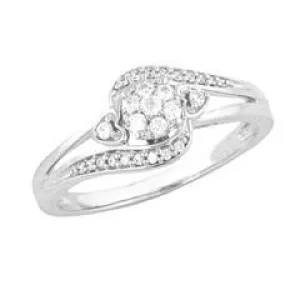 EternalDia 1/5 Carat T.W. Diamond 10kt White gold Promise Ring