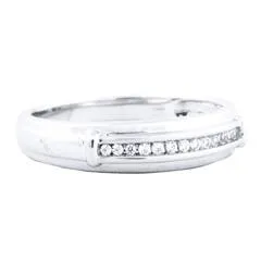 EternalDia 1/8 Carat T.W. Diamond 10kt White gold Men's Band Ring