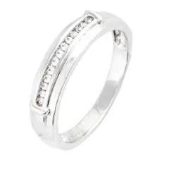 EternalDia 1/8 Carat T.W. Diamond 10kt White gold Men's Band Ring