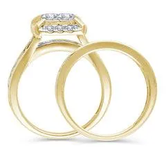 EternalDia 2 Cttw Square Shaped Princess-Cut Diamond Engagement Wedding Bridal Ring in 14K Gold (IJ/I1-I2)