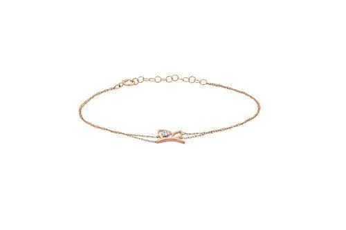 EternalDia IGI Certified 10k Rose Gold Diamond Accent Multi Strand Butterfly Extendable Fashion Bracelet (0.06 Cttw)