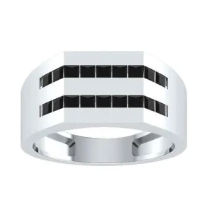EternalDia Princess Cut 1 Ct D/VVS1 Simulated Diamond Men's Wedding Band Ring In 925 Sterling Silver