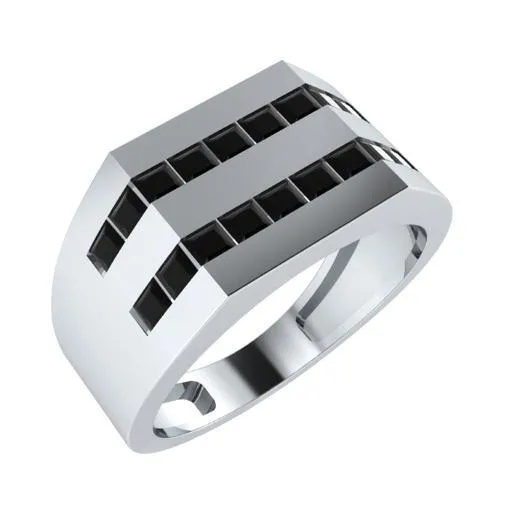 EternalDia Princess Cut 1 Ct D/VVS1 Simulated Diamond Men's Wedding Band Ring In 925 Sterling Silver