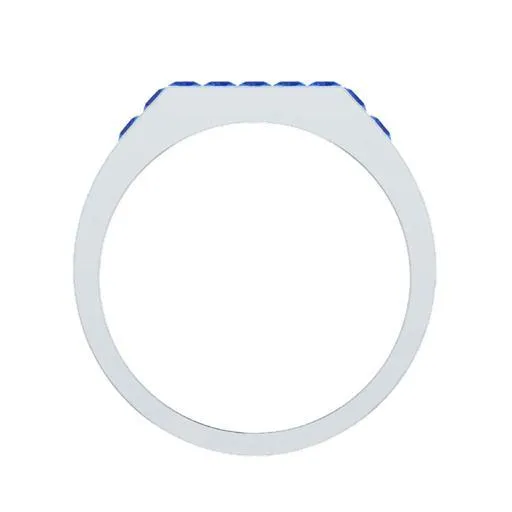 EternalDia Princess Cut 1 Ct D/VVS1 Simulated Diamond Men's Wedding Band Ring In 925 Sterling Silver