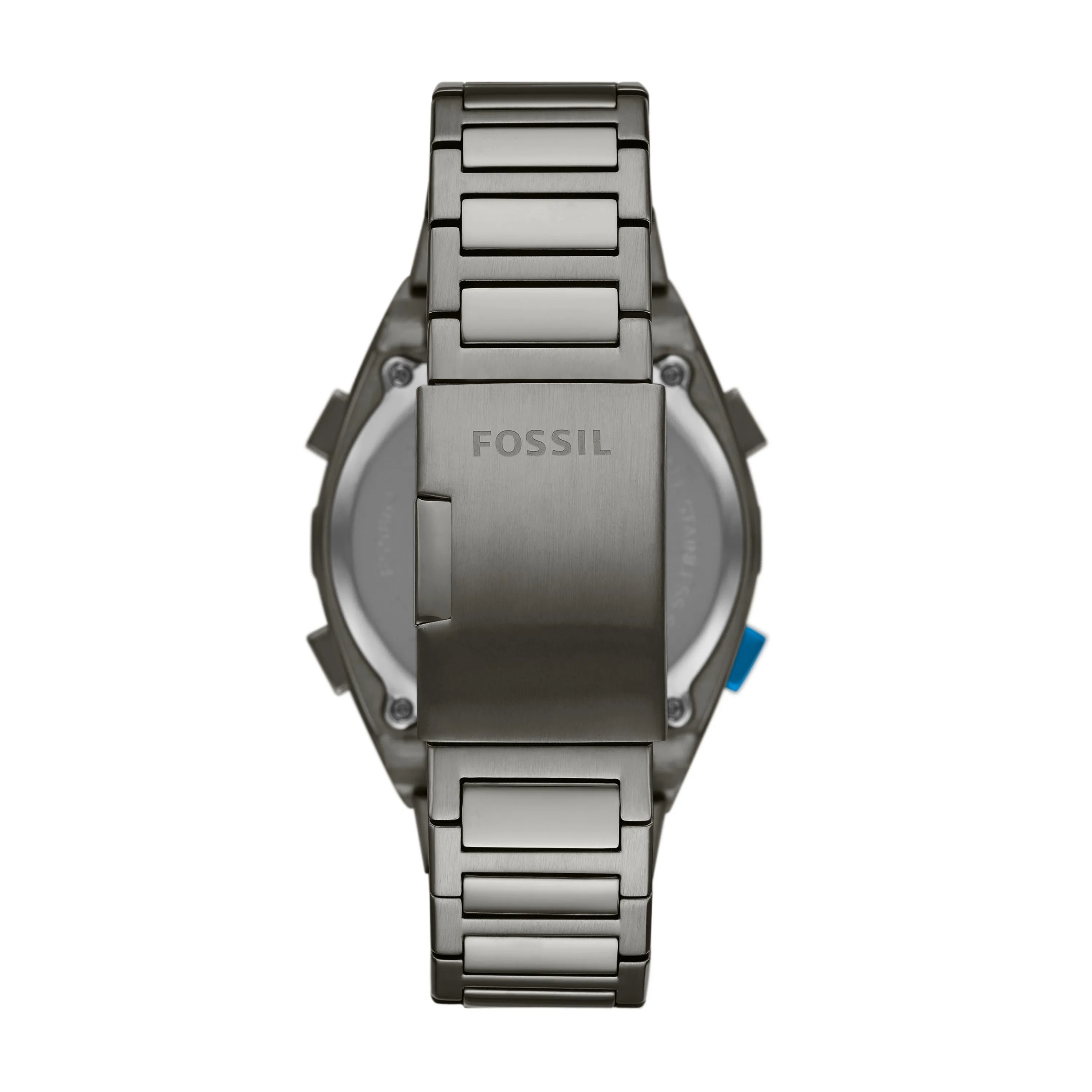 Everett Solar-Powered Digital Smoke Stainless Steel Watch